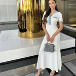 Elegant knitted maxi dress for women