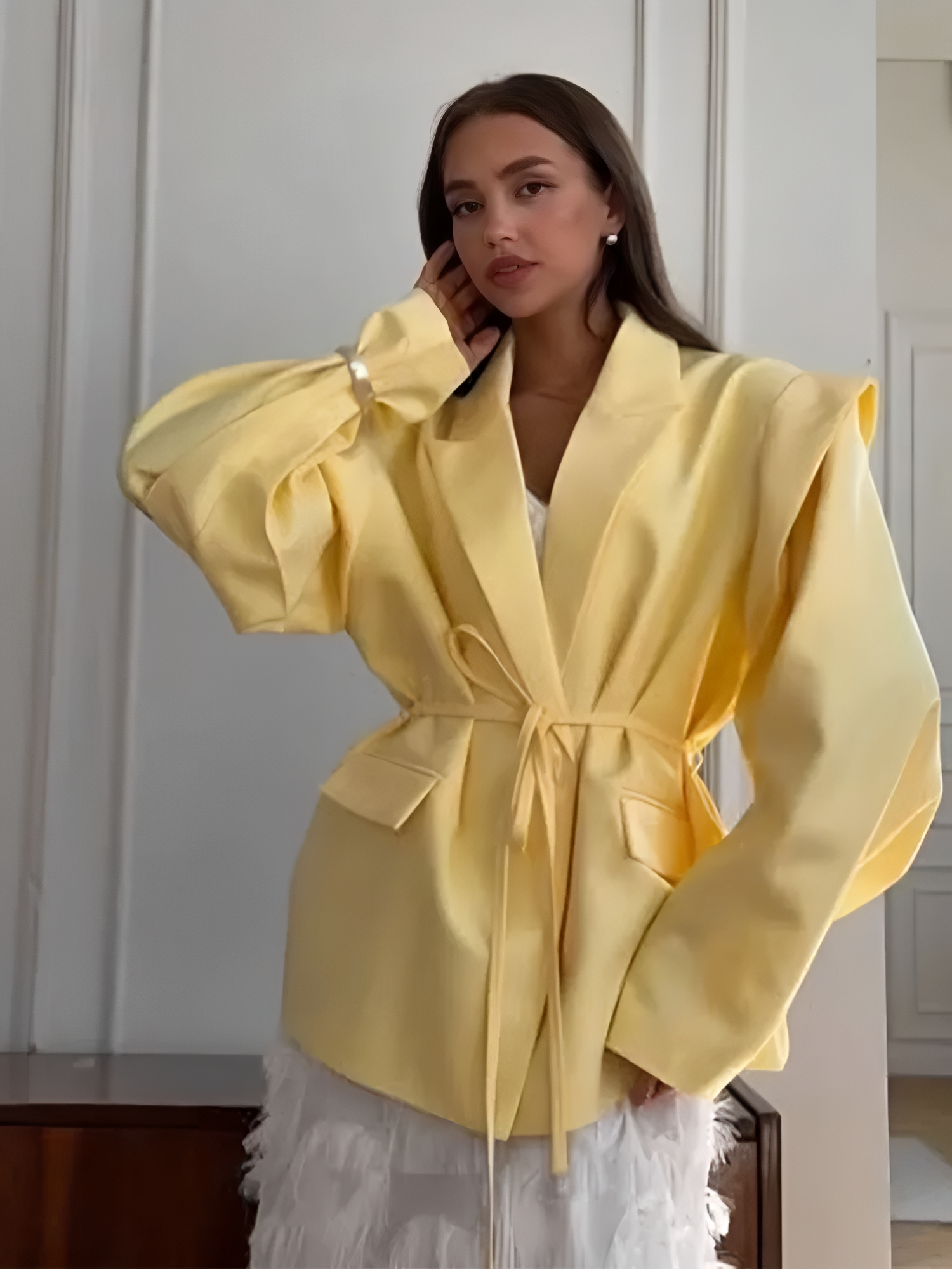 MAAYAH Women's Lace Up Blazer Coat, E